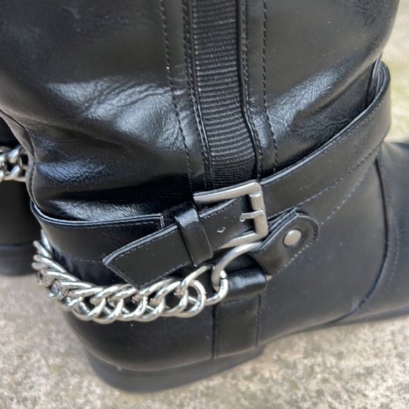 Unisa Women's Unteylor Black Faux Leather Moto Wide Calf Boot Size 8 - Picture 8 of 10